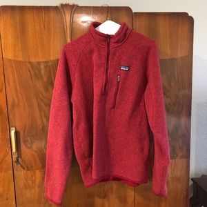 Red Patagonia quarter zip
